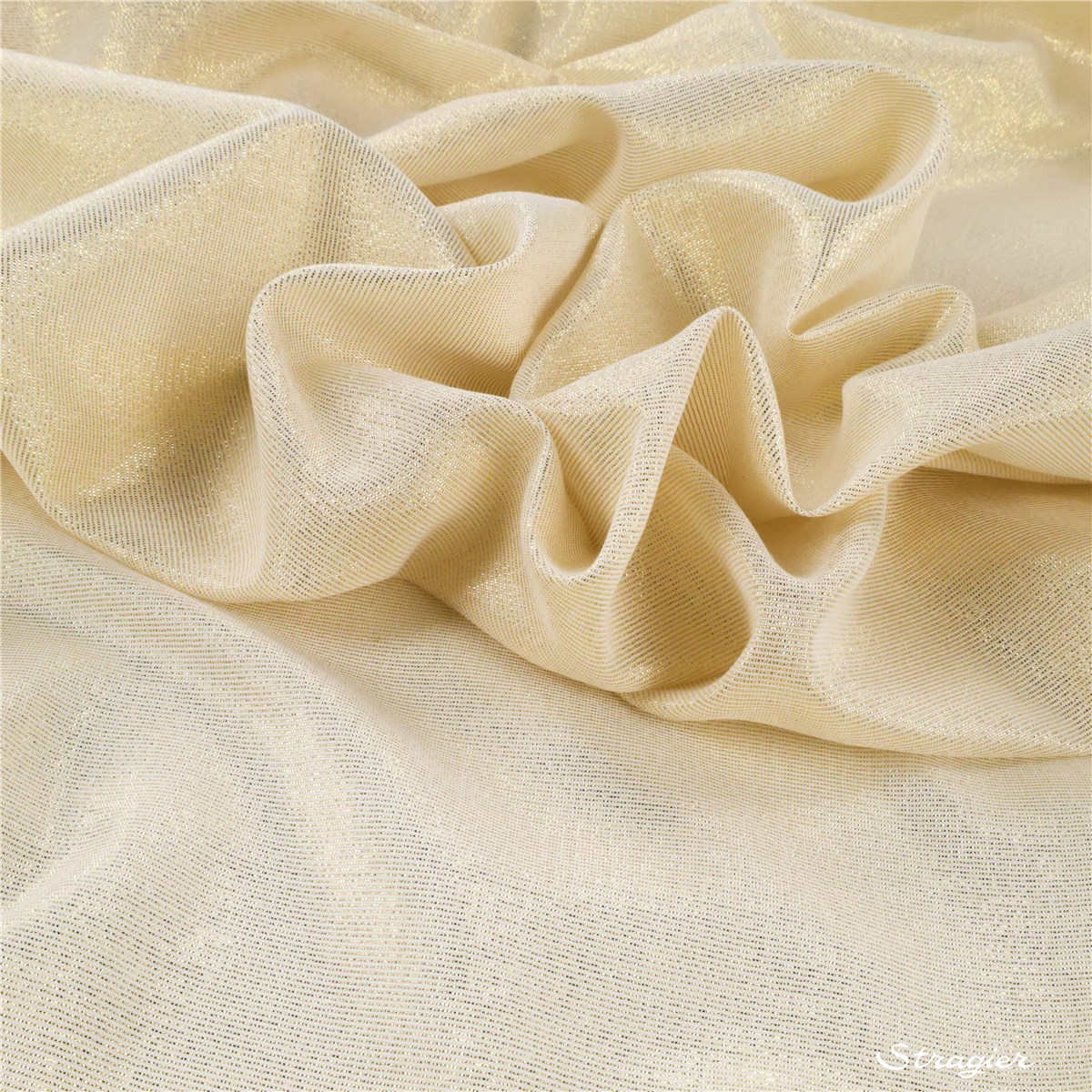 Mousseline Coton & Lurex - Uni - Or clair 