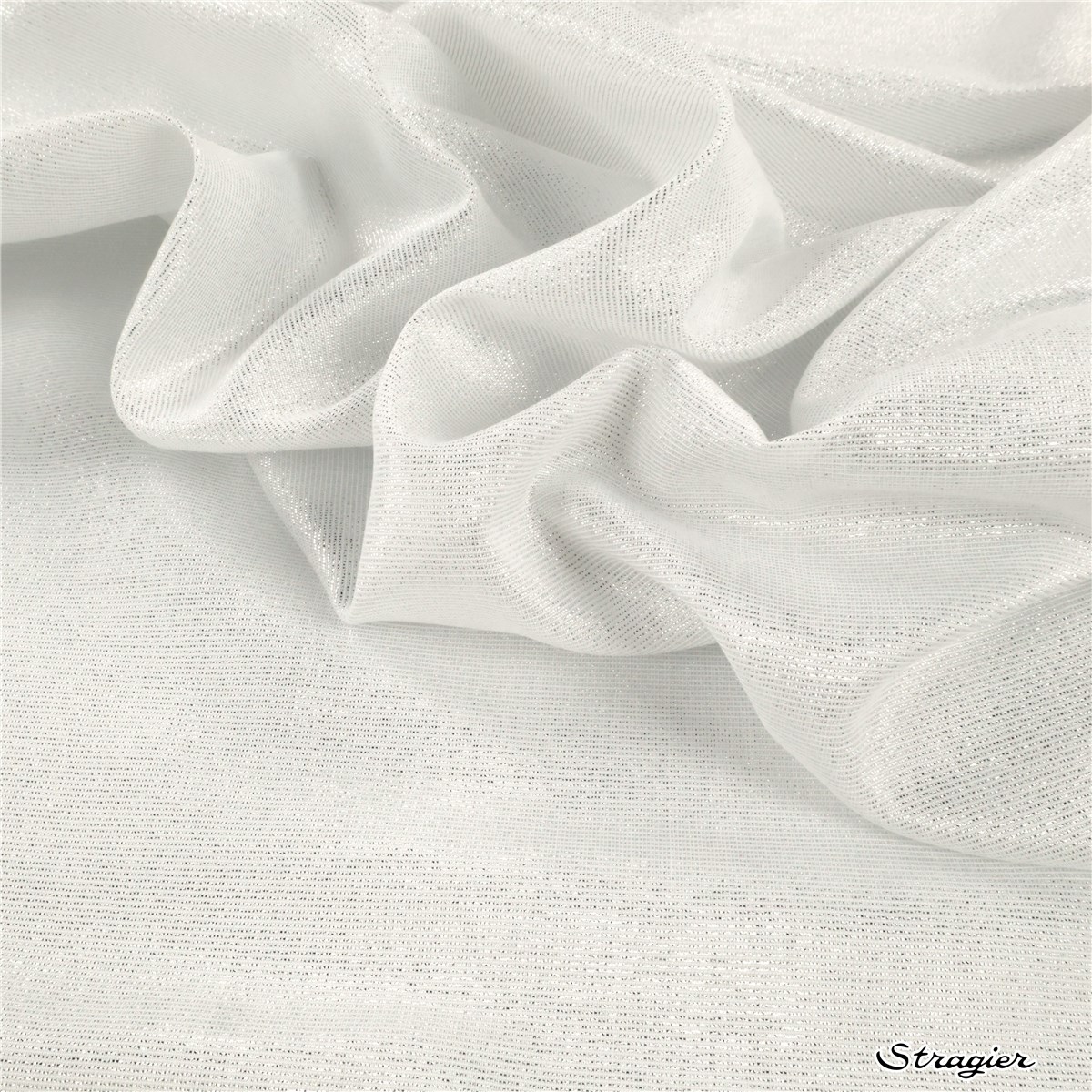 Mousseline Coton & Lurex - Uni - Platine - Argent 