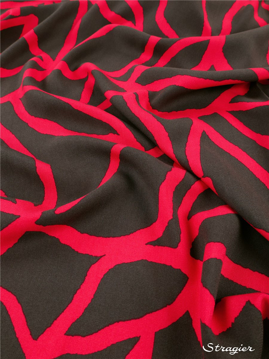 Twill - smooth - Viscose - Oseria - Rouge corail - Taupe
