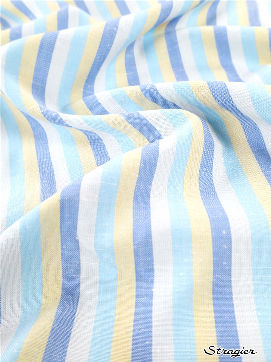 Cloth - Smooth - Rayures 10mm - Bleu-Vanille