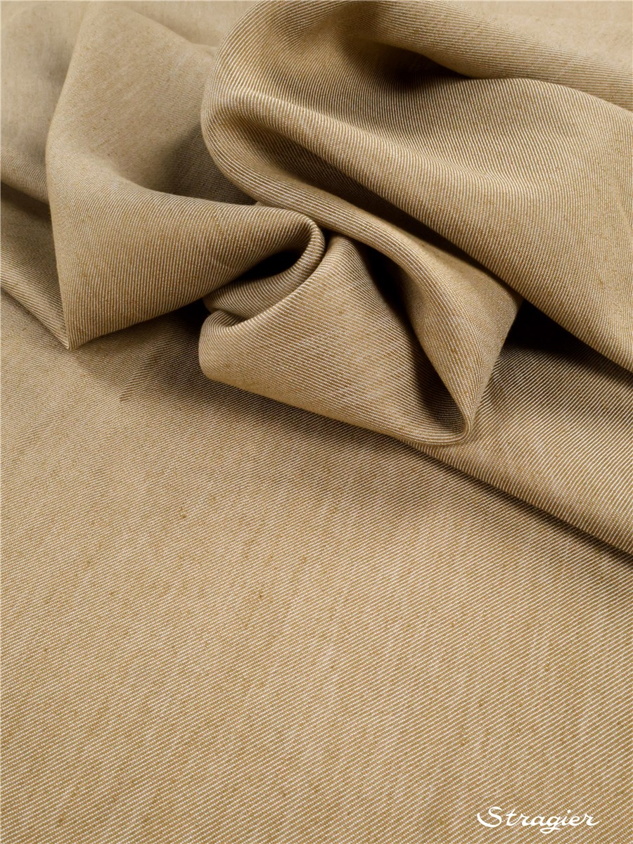 Twill de Lin mélangé - uni - greige-havane