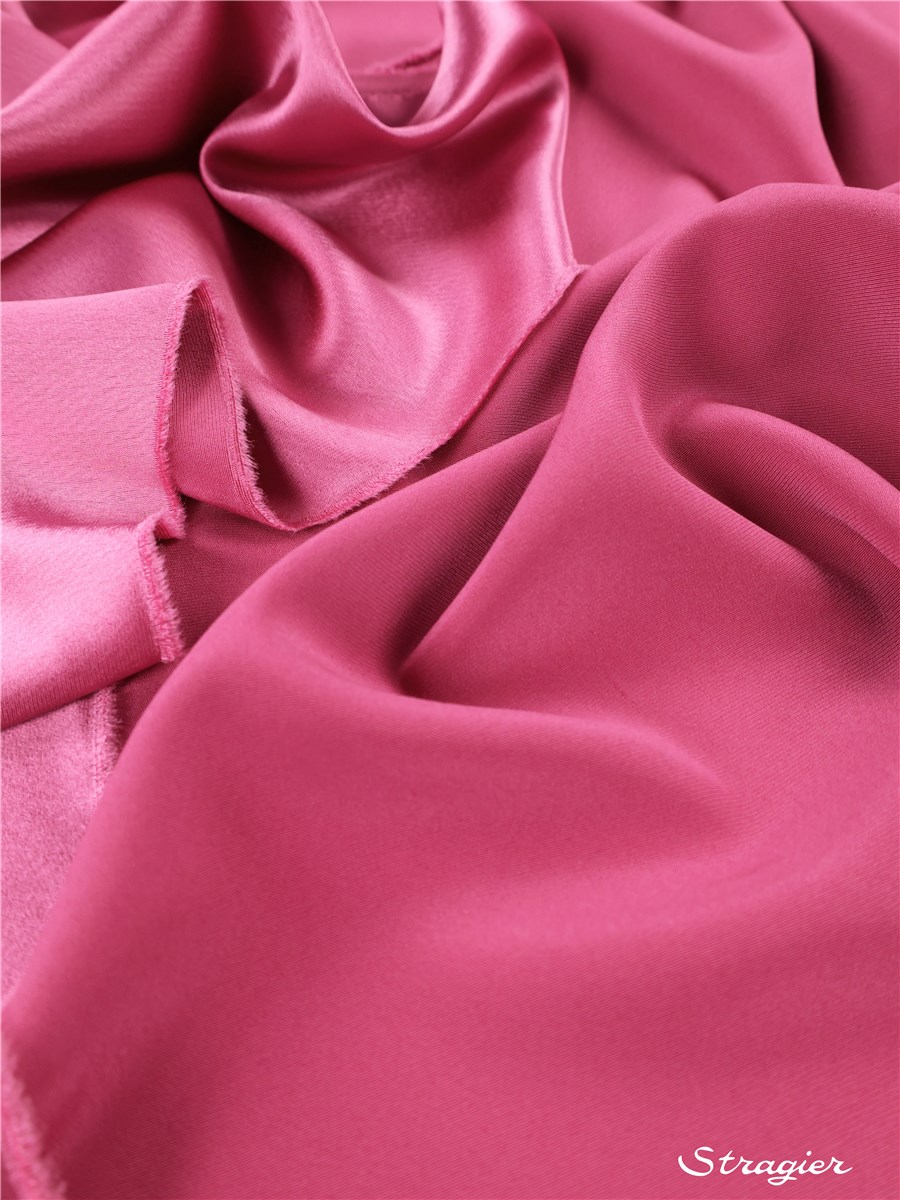 Crêpe Satin lourd - uni - Rose des champs 