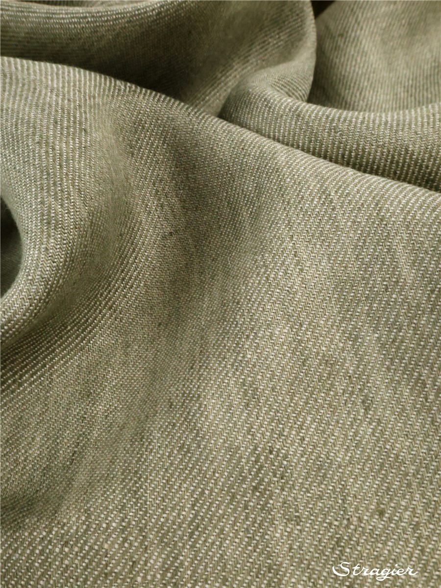 Twill de lin - uni - Vert Saule 