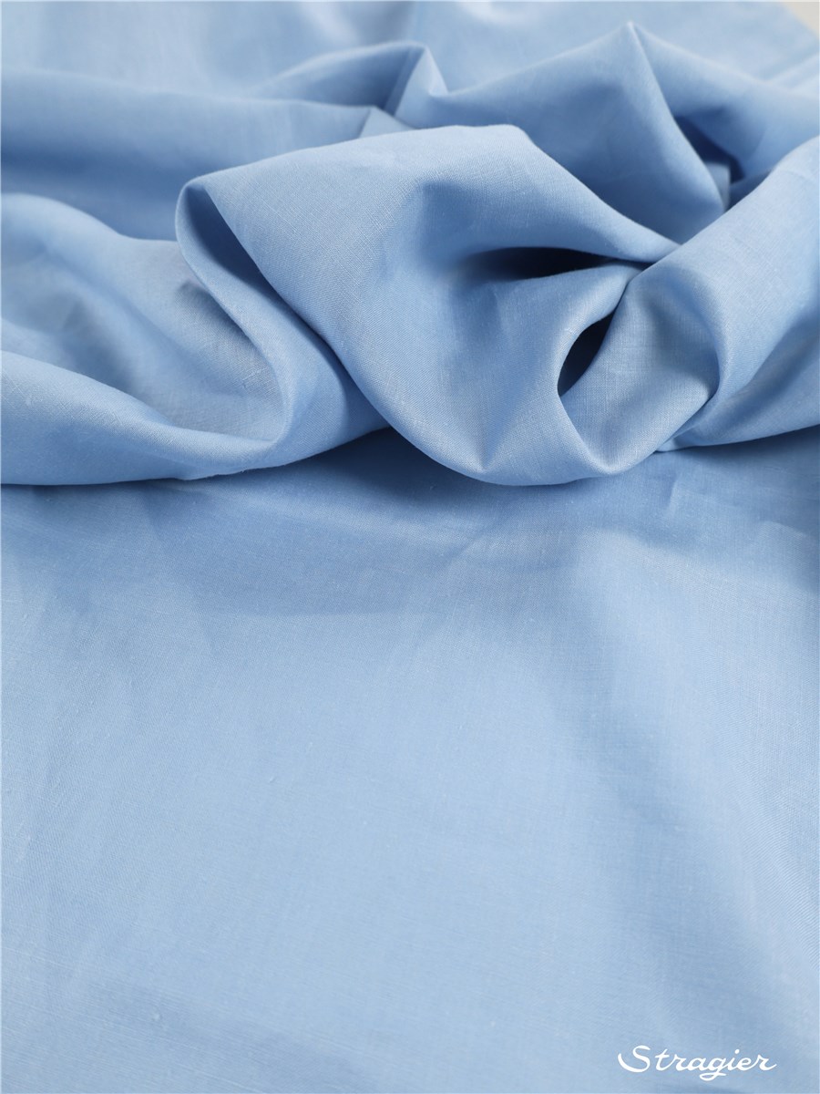 Linen Percale - Plain - Bleu Azur - 220 cm