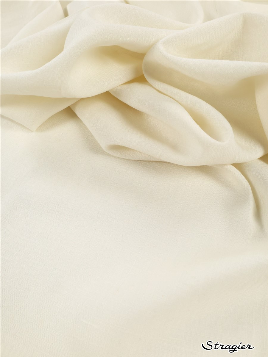 Linen-viscose - uni - Ivoire clair