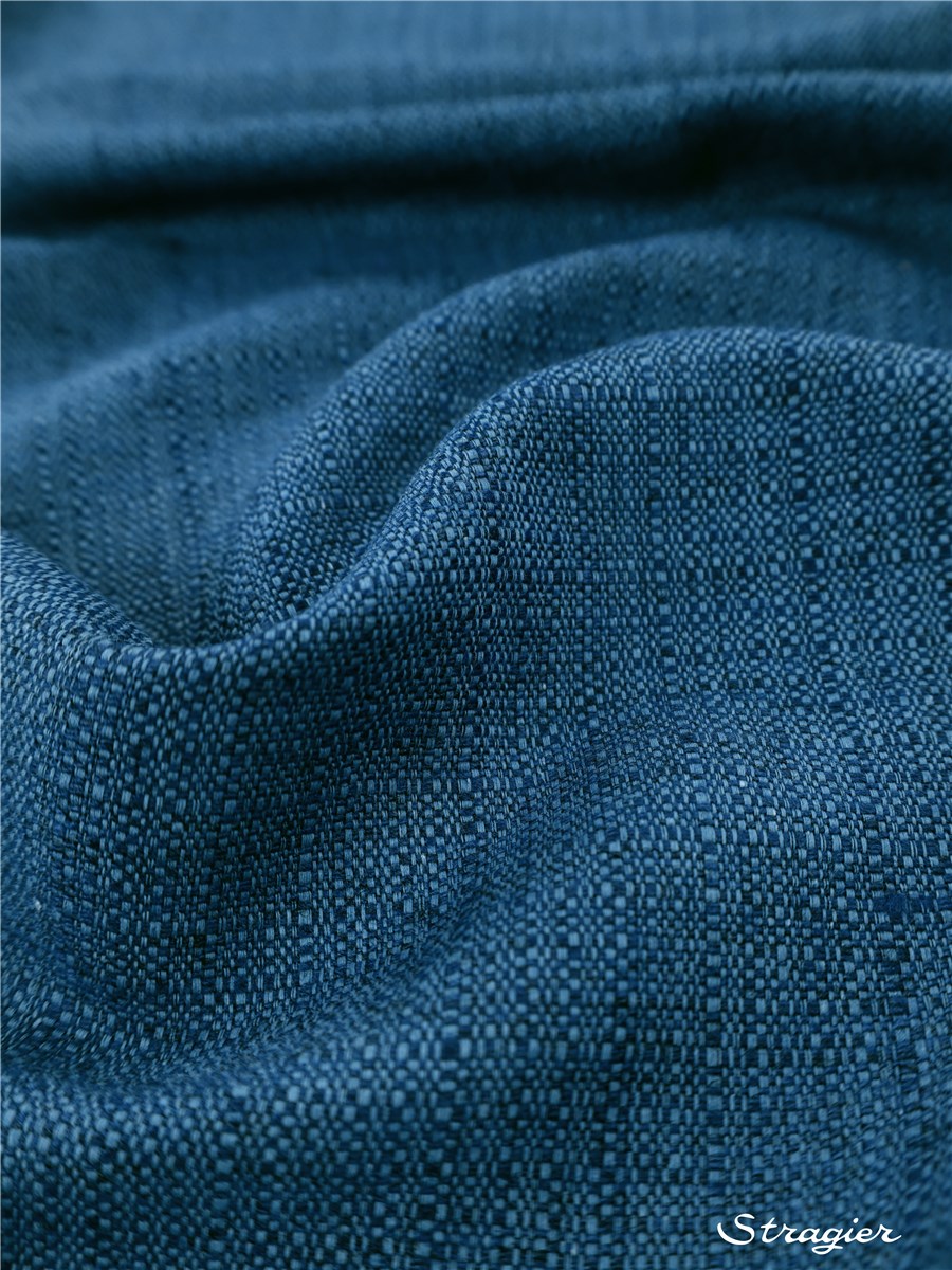 Toile de Lin mélangée - uni - Indigo foncé - Défaut pli marqué - Prix réduit