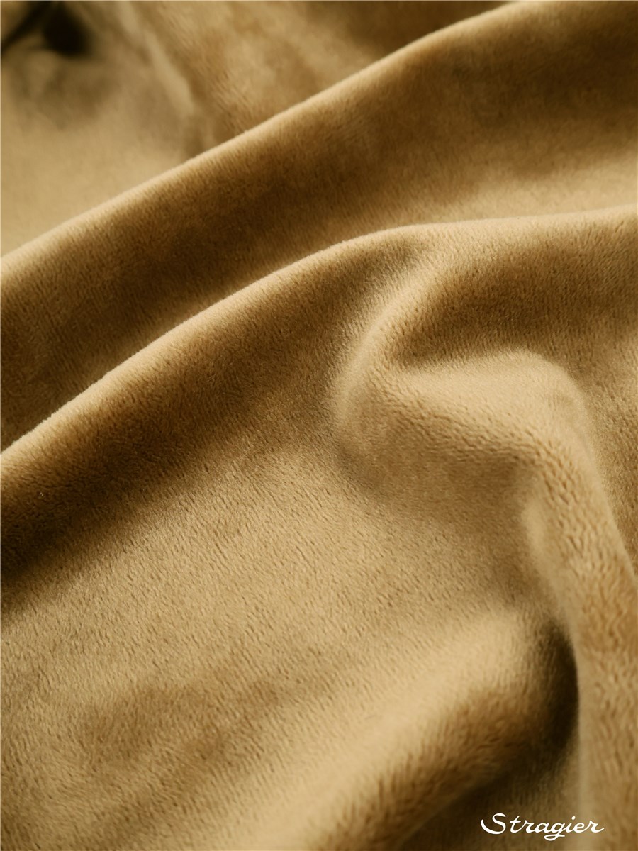 Velours lisse stretch (base maille) - uni - Camel Mordoré