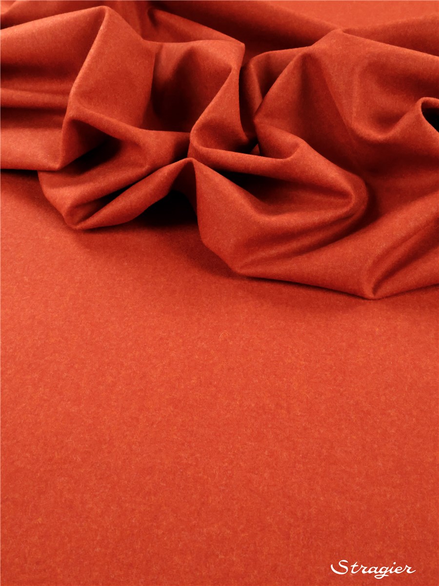 Fulled Merino Wool - Plain - Terracotta