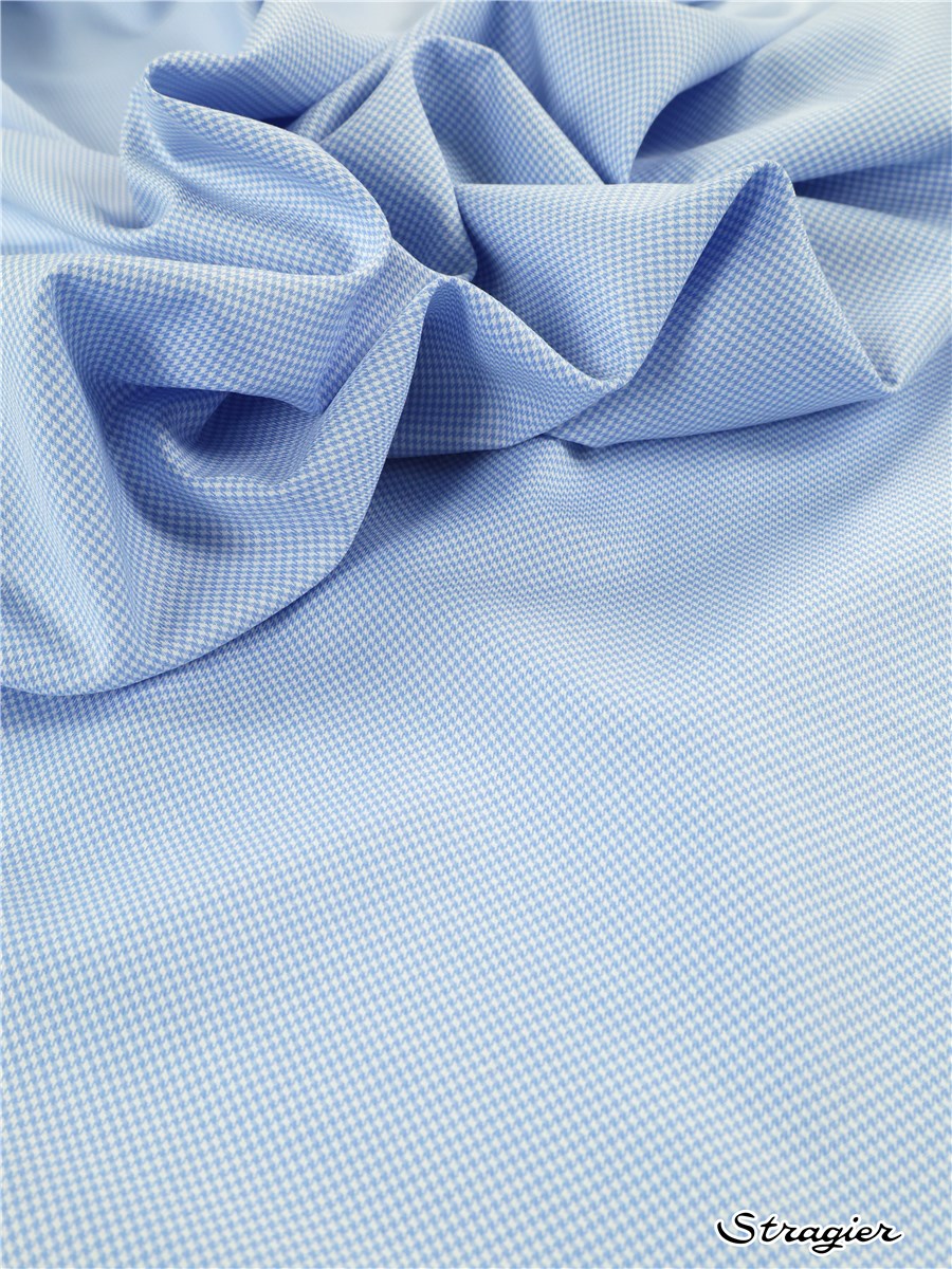 Pur Coton mini Armure - mini pied de poule - Bleu ciel