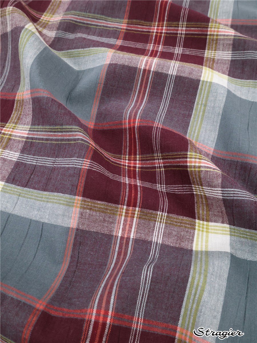 Pure Cotton - Krepon - Madras - Lie de Vin