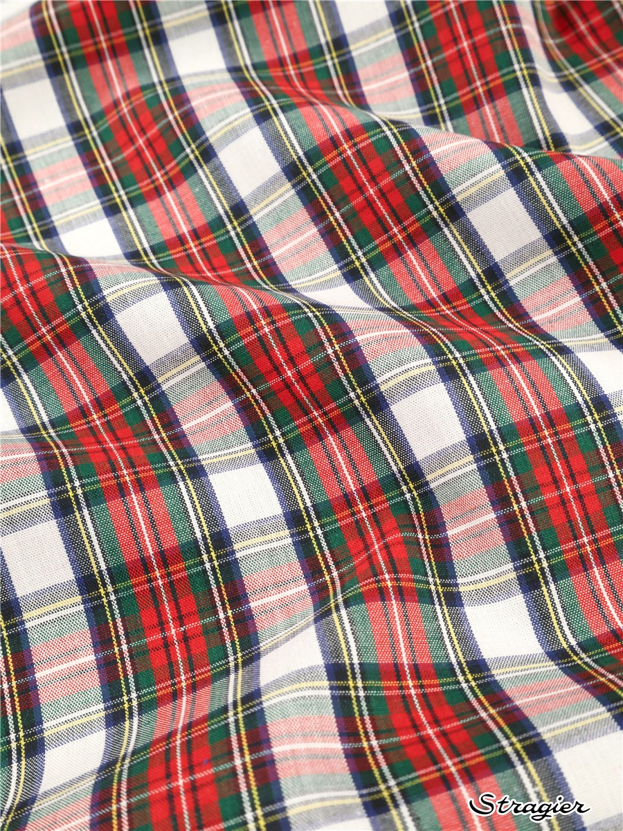 Popeline de Coton - Ecossais - Tartan Alienor - Rouge-Vert-Marine 