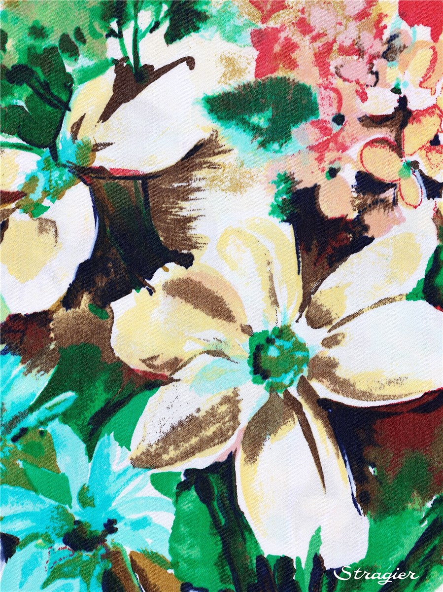 Swiss Cotton Satin - Formentera - Vert Multico