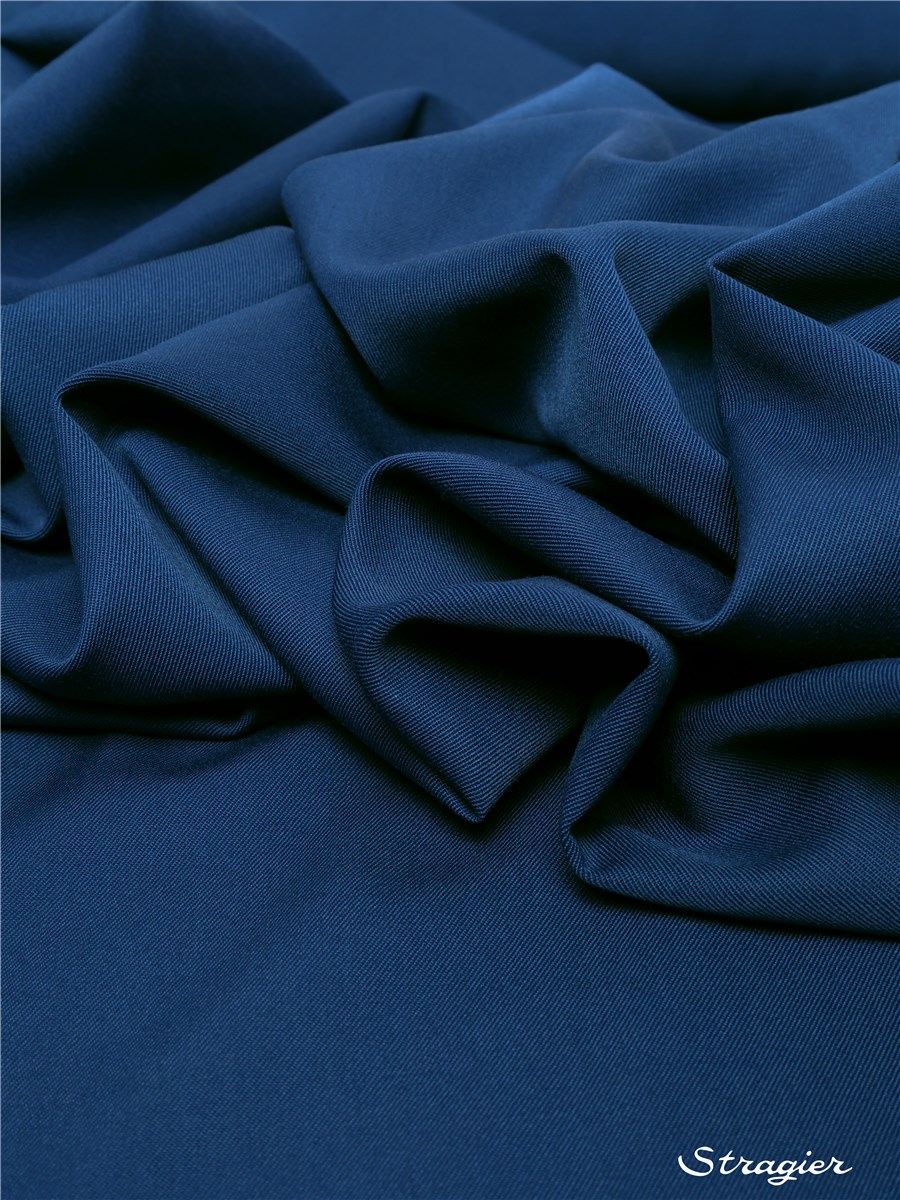 Gabardine de laine mélangée - Uni - Bleu Outremer 