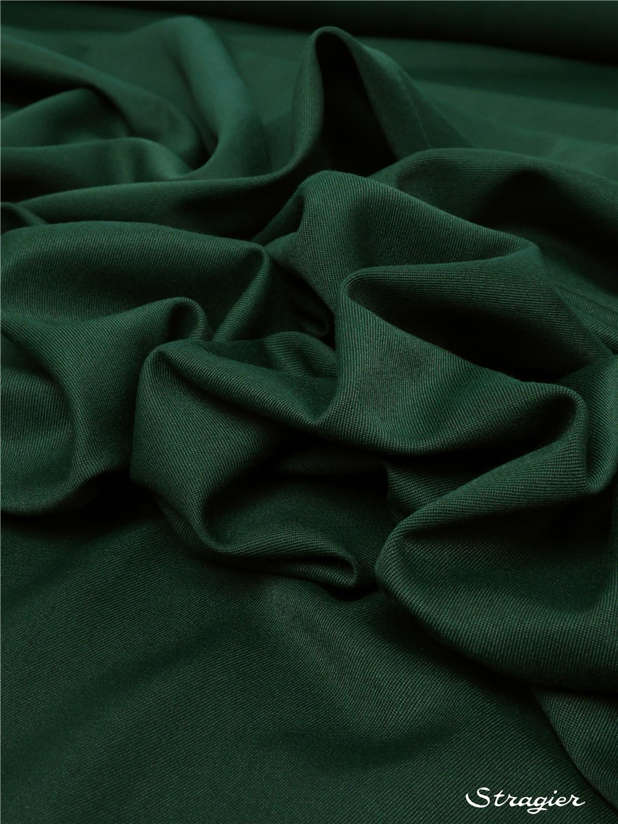 Gabardine de laine mélangée - Uni - Vert Bouteille 