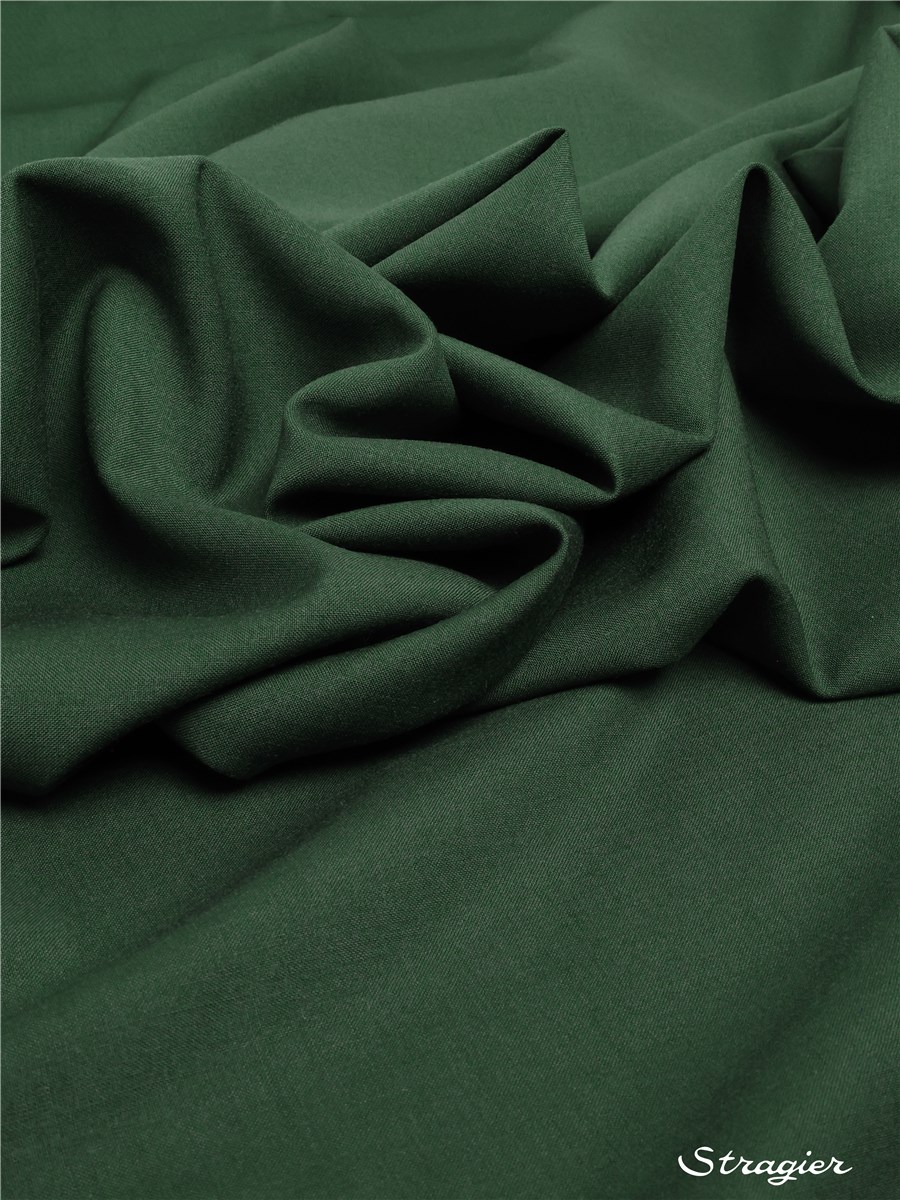 Toile de laine fine - Uni - Vert foncé bronze 
