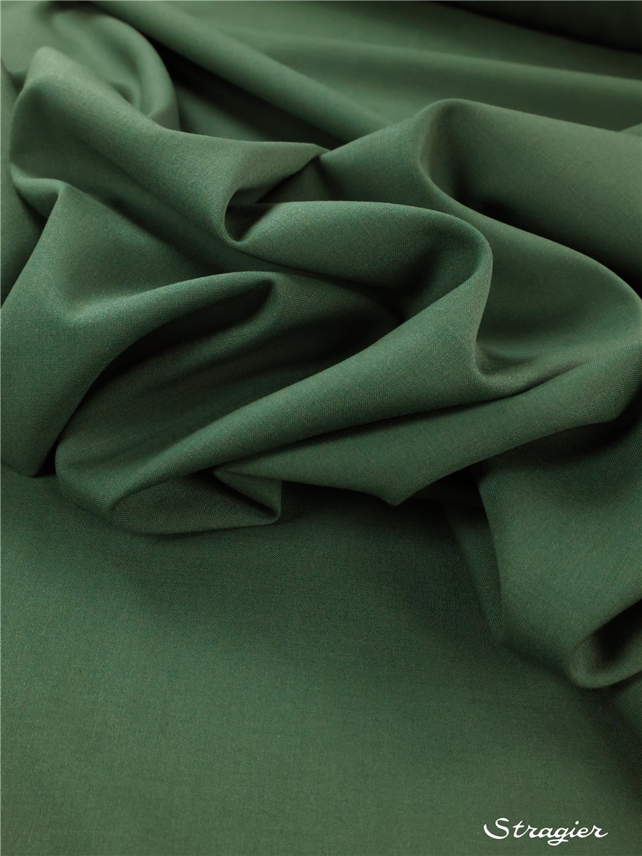 Toile de laine fine - Uni - Vert de gris
