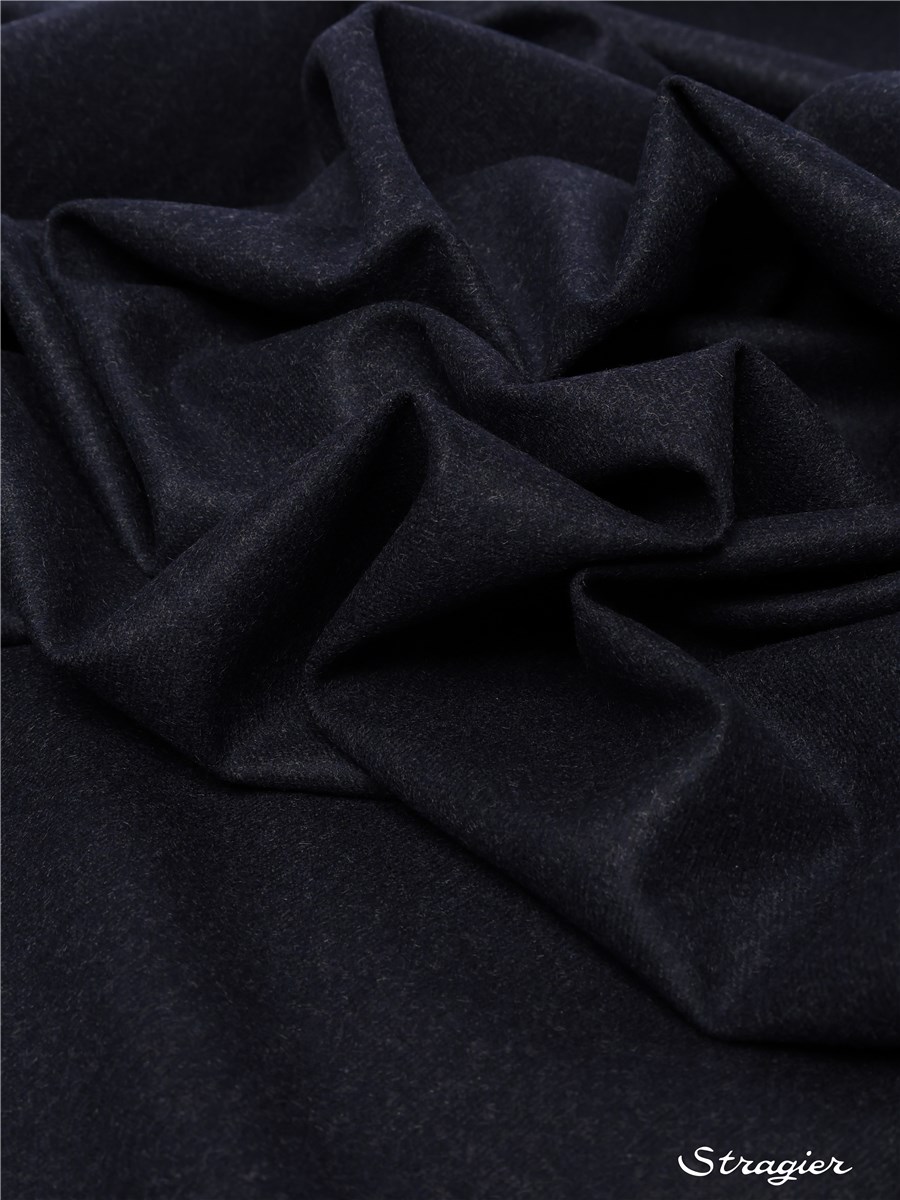 Flanelle de Laine - Uni - Bleu Marine Chiné 