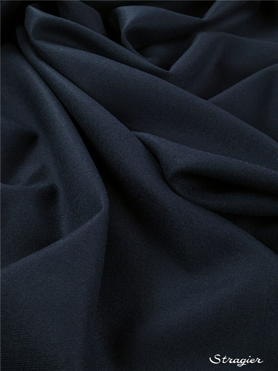 Flanelle sergée - uni - Marine clair