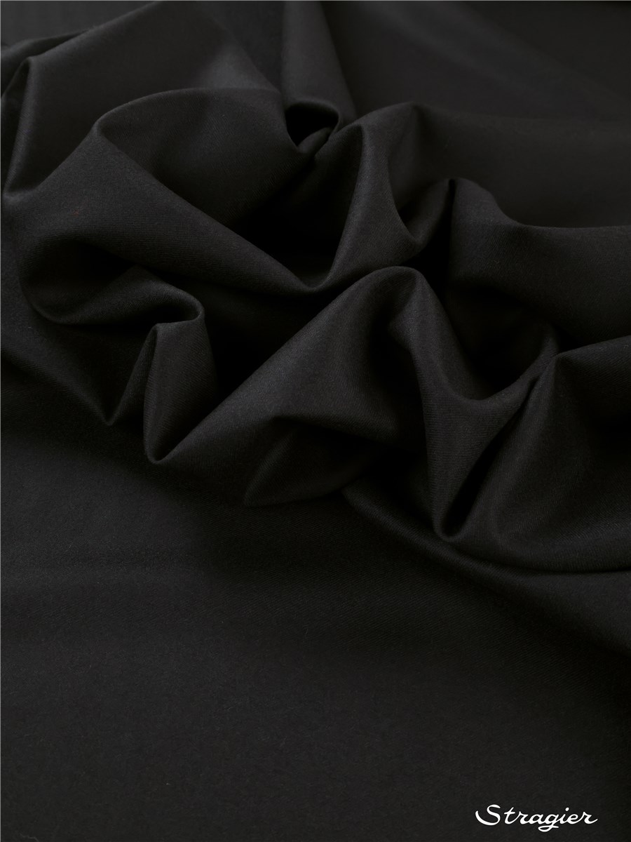 Flanelle sergée - uni - Noir