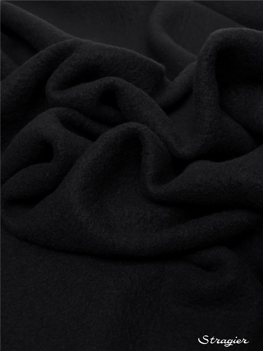 Mohair Wool - Coat - uni - Noir