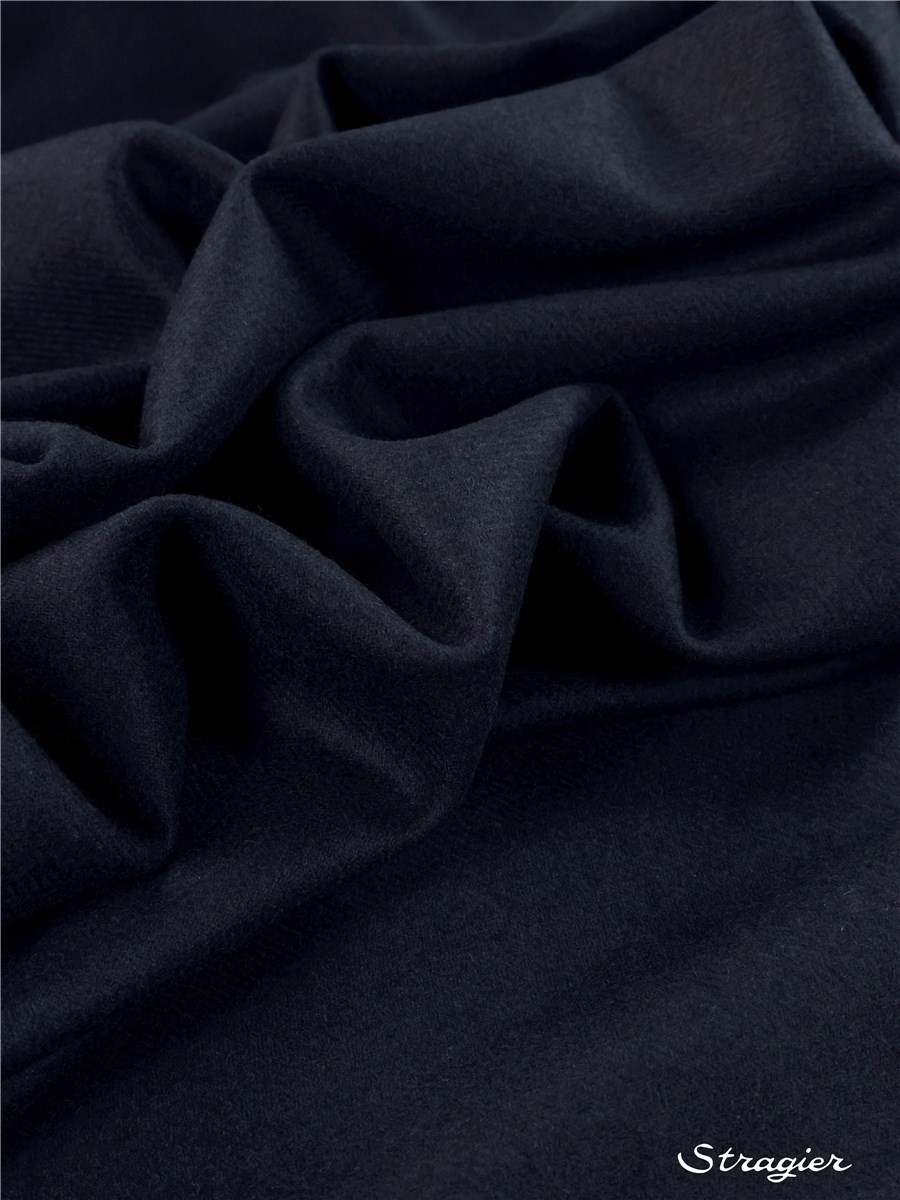 Flanelle sergée - uni - Bleu foncé 