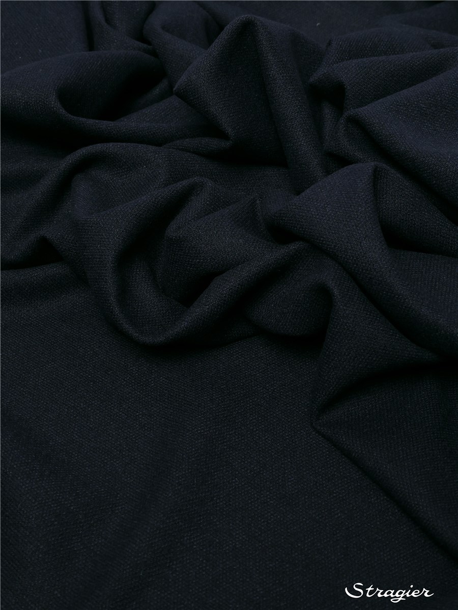 Flanelle de Laine extensible - uni - Marine foncé