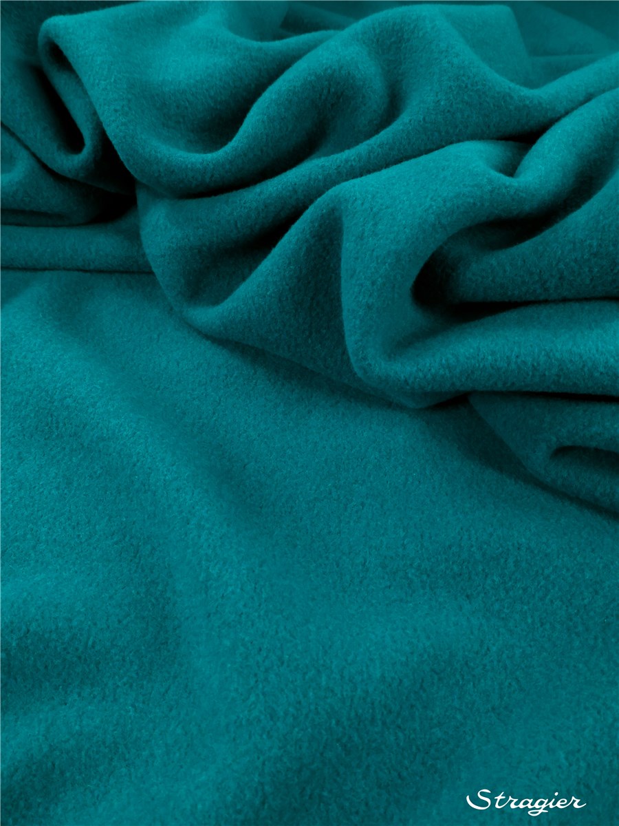 Polar Fleece - Pure Organic Cotton - Plain - Bleu Canard
