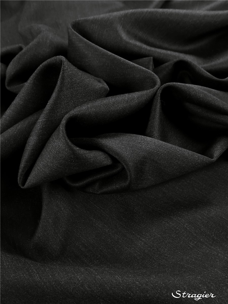 Satin de laine - Uni - Anthracite 