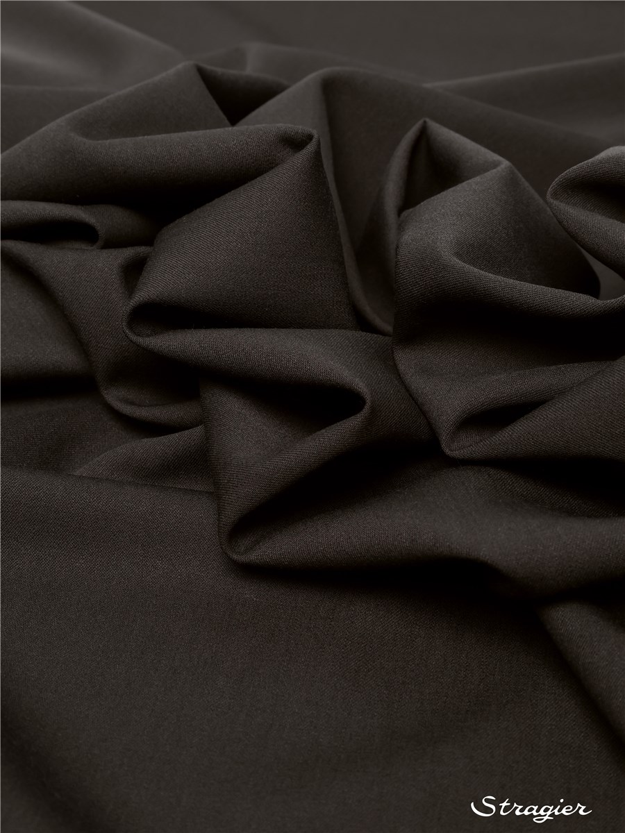Gabardine de laine mélangée - Uni - Gris foncé taupé