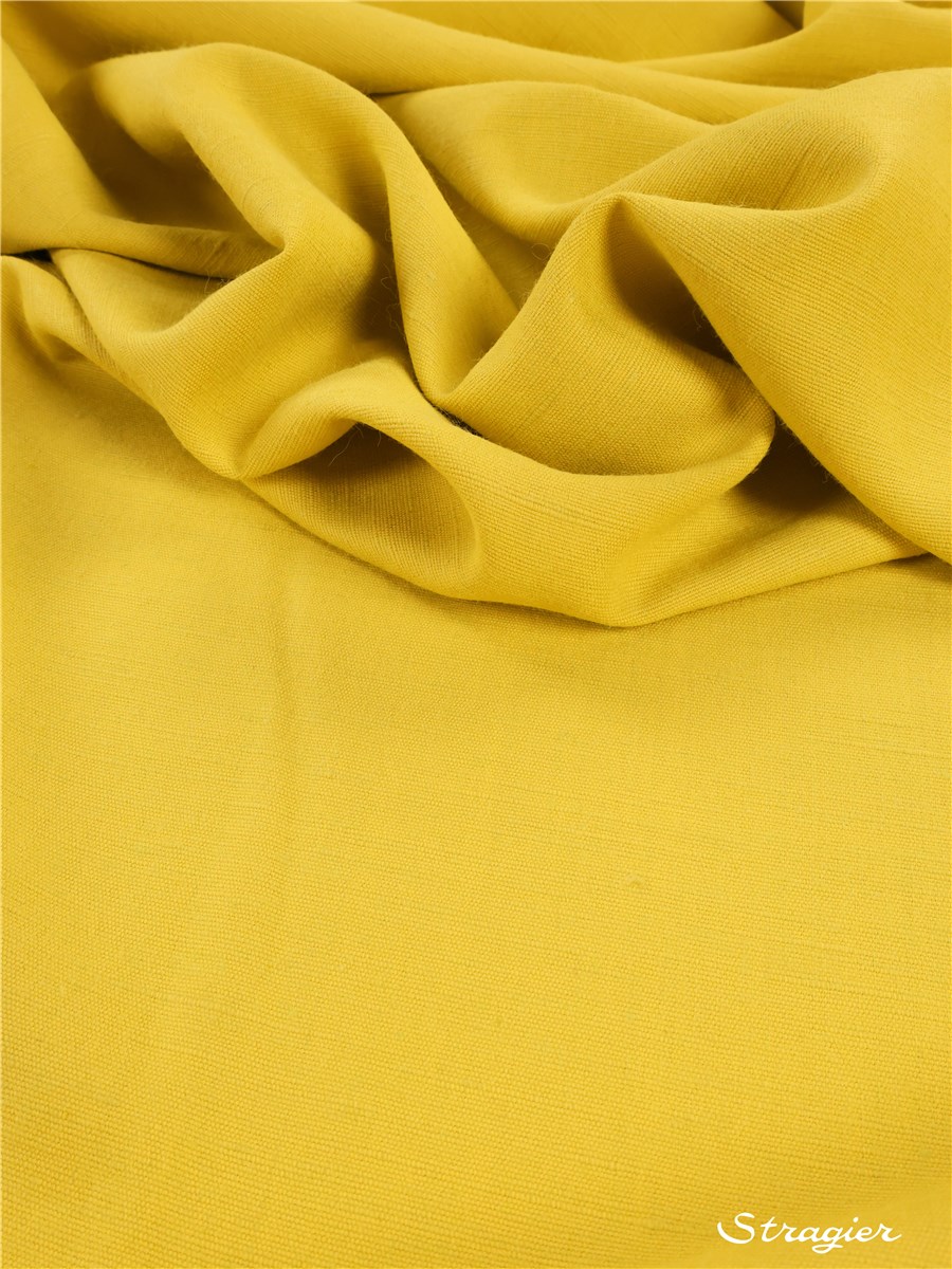 Toile de Lin mélangée - uni - Citron vert -défaut plis marqué - Prix réduit
