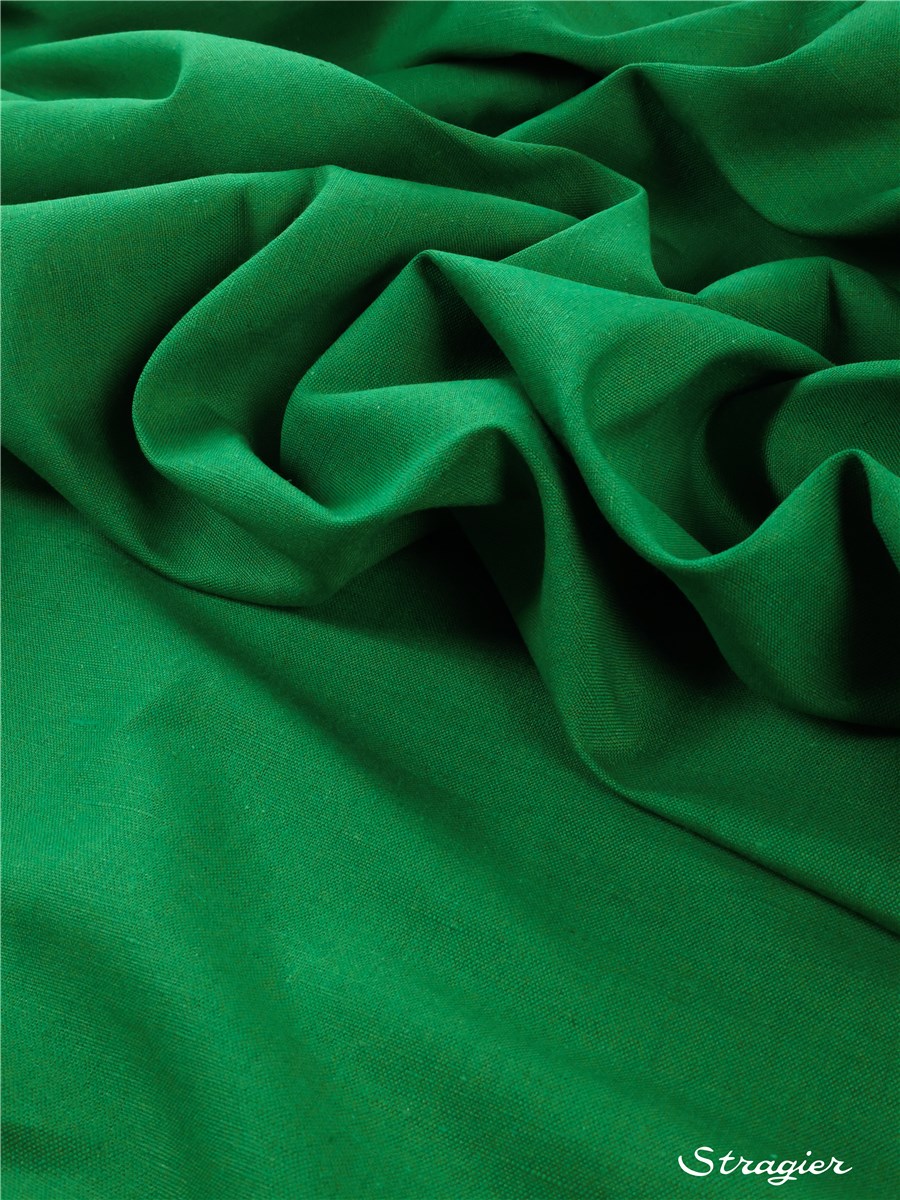 Toile pur Lin - uni - Vert Golf