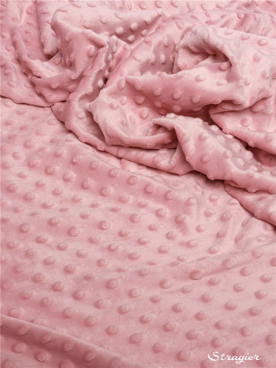Tissu Peluche MINKY-MINKEE - Uni - Rose 