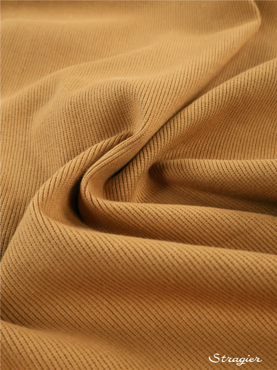 Organic Cotton Knitted Ribbing 2x2 - stretch - Plain - Camel 2