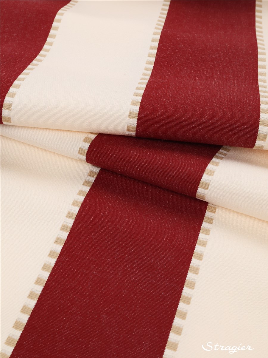 Toile Transat - Rayures 8-10cm - Bordeaux-Blanc