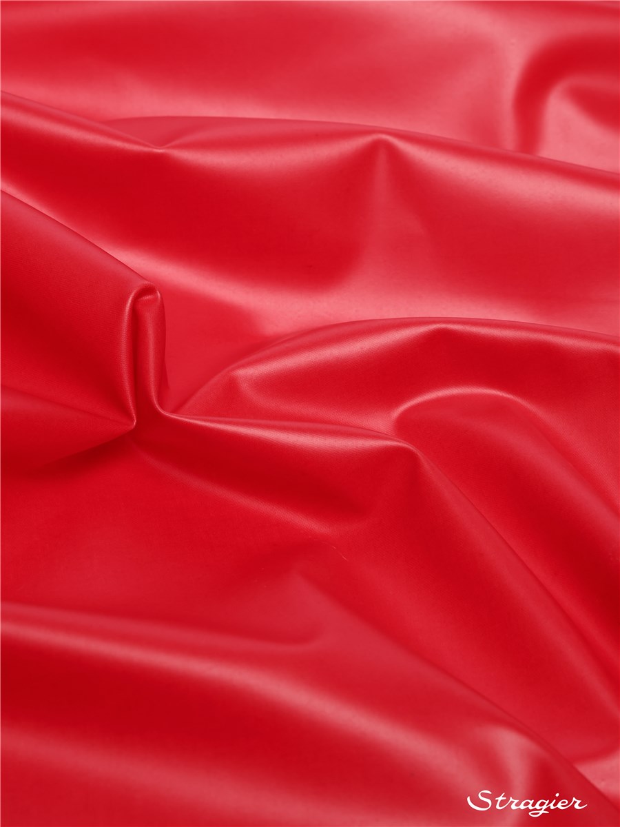 Popeline de Coton enduite matte - Uni - Rouge