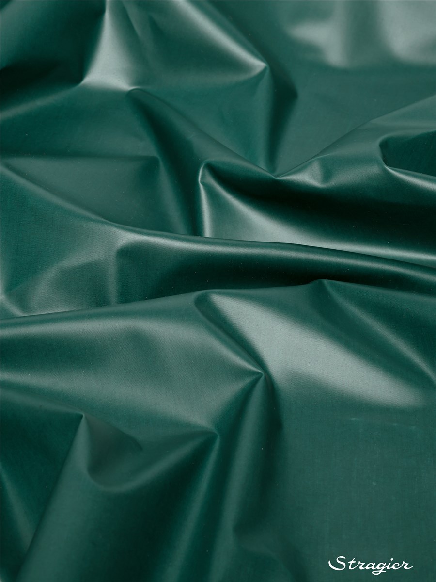 Popeline de Coton enduite matte - Uni - Vert Canard