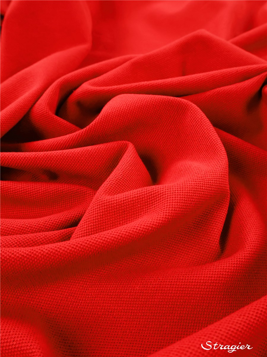 Piqué Knitted - pure Cotton - Uni - Rouge
