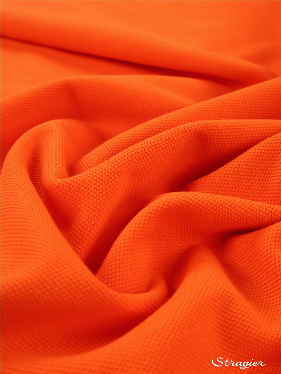 Maille Piquée pur Coton - Uni - Orange 
