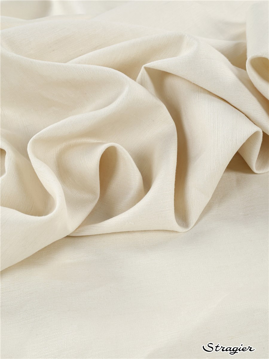 Satin de lin à l'ancienne - uni - Blanc cassé