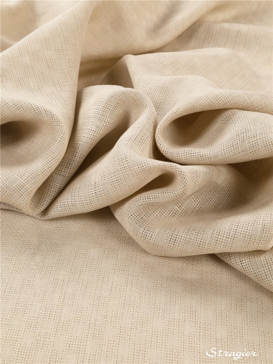 Linen - thin - openwork - uni - grège naturel