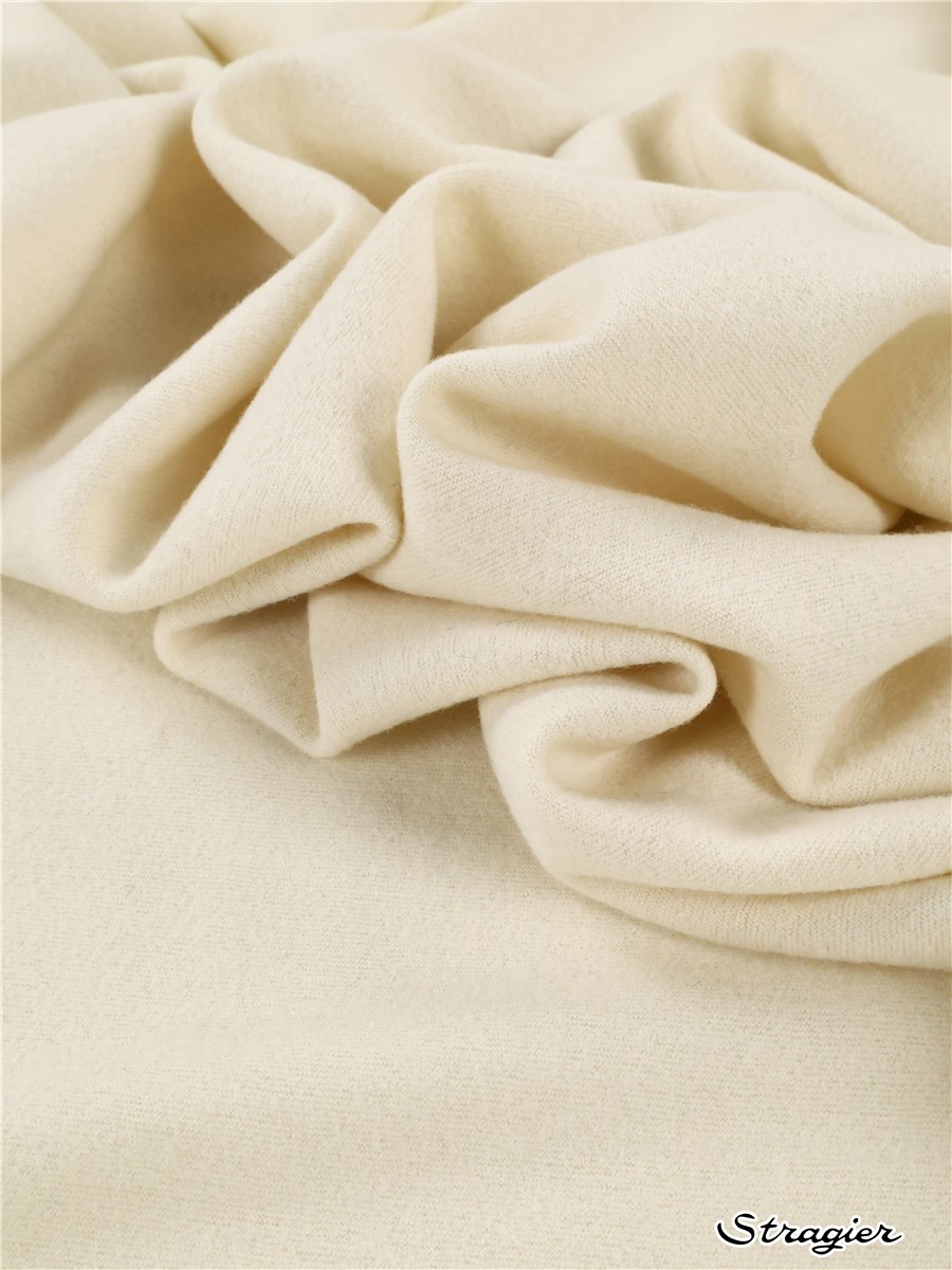 Maille pure laine Mérinos - Laine bouillie - extra fine - uni - Ivoire
