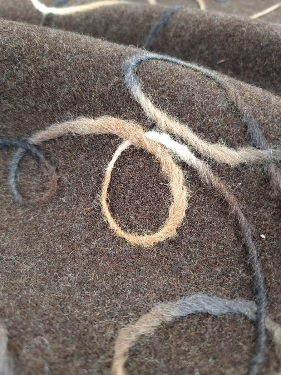 Boiled Merino Wool - Tuft - Loops - Chocolat - Taupé