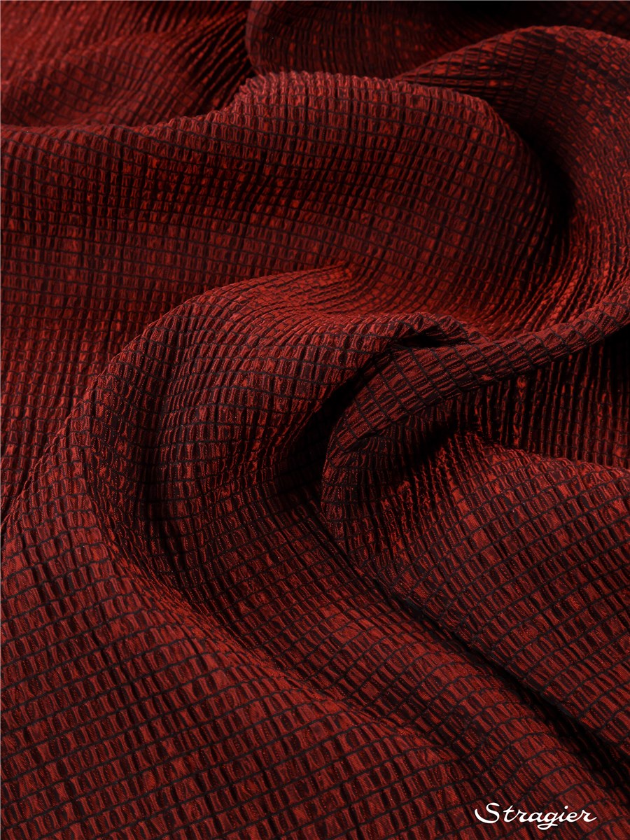 Seersucker - soyeux - Smocks 5mm - Rubis-Noir