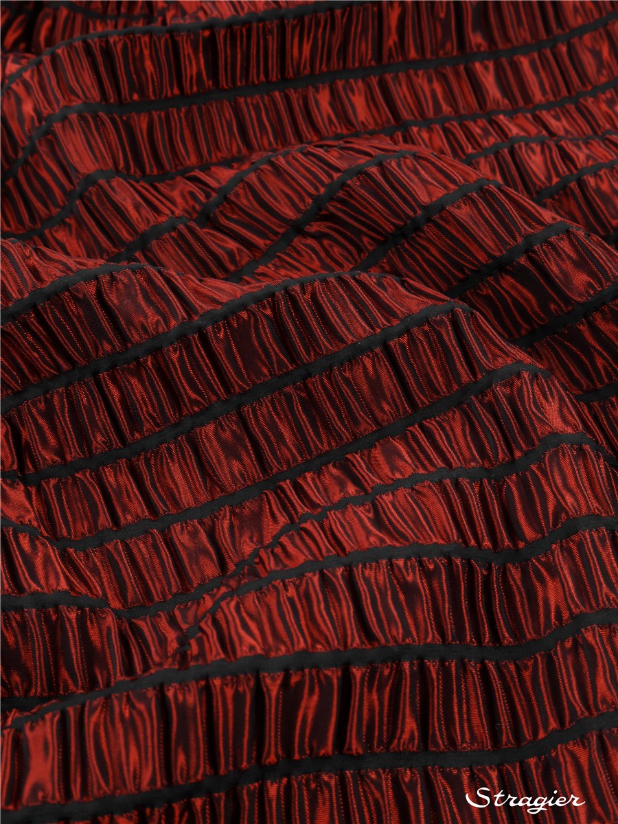 Seersucker - soyeux - Smocks 25mm - Rubis-Noir 