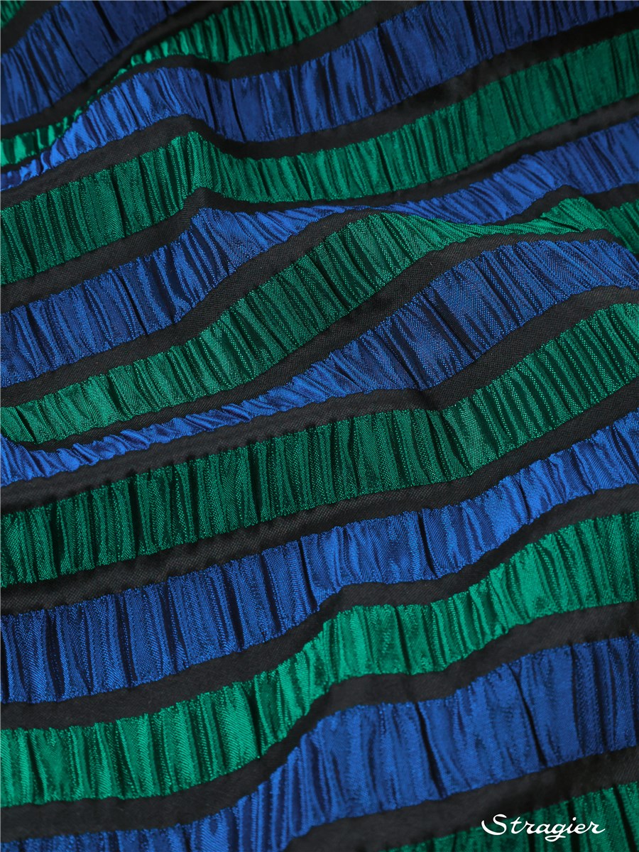 Seersucker - soyeux - Smocks 30mm - Atlantique-Vert Bouteille 