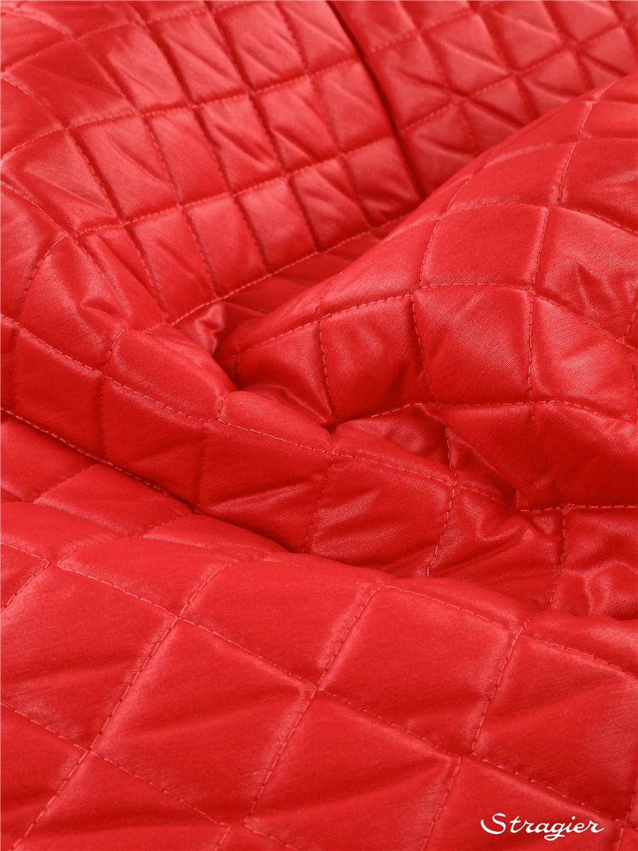 Matelassé déperlant - Rouge -défaut plis marqué - Prix réduit