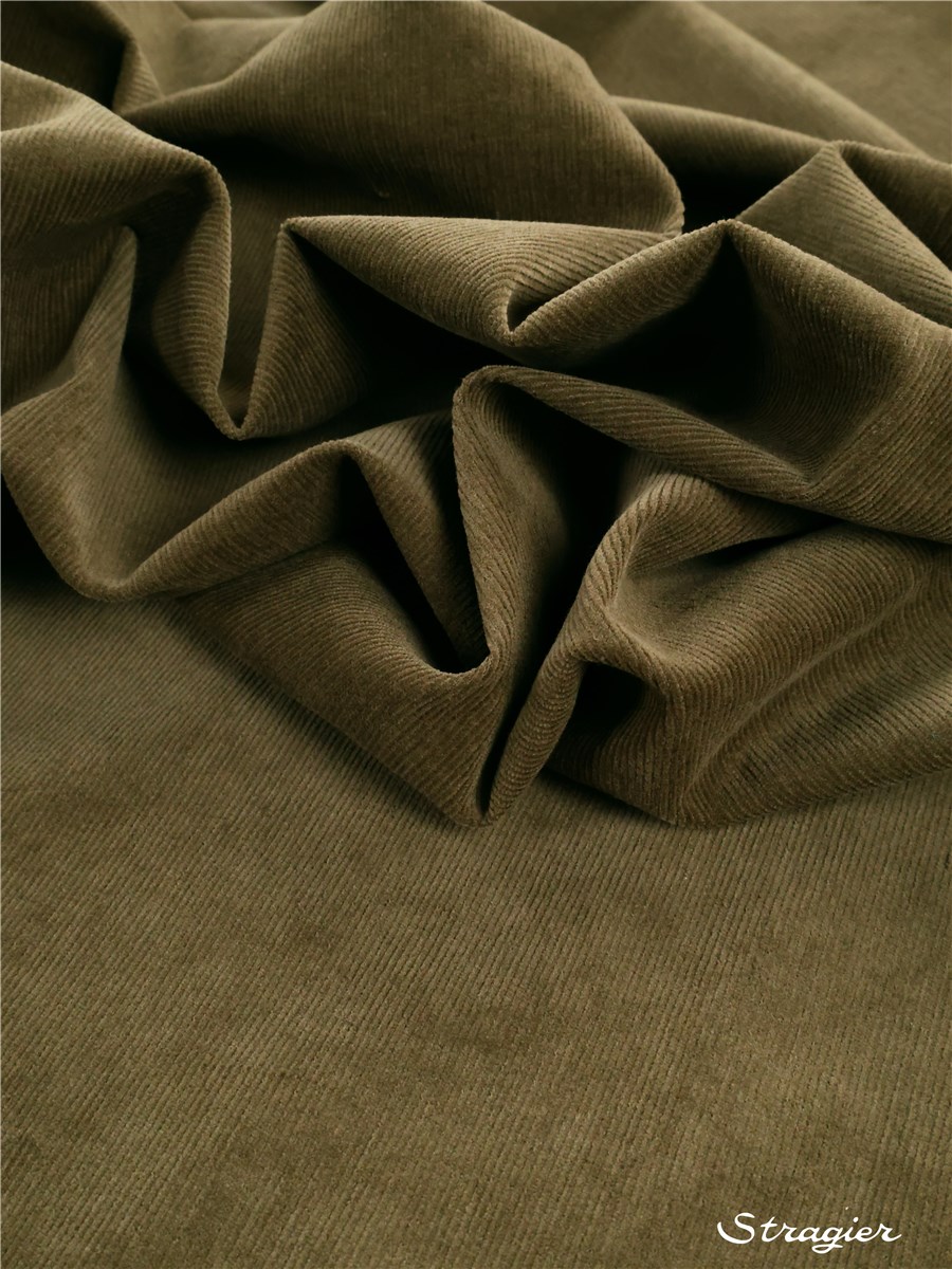Velours Milleraies Stretch - côte 1mm - Uni - Khaki