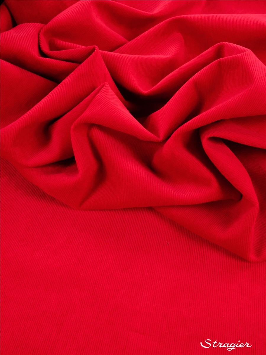 Baby Cord - Stretch - 1mm Rib - Uni - Rouge