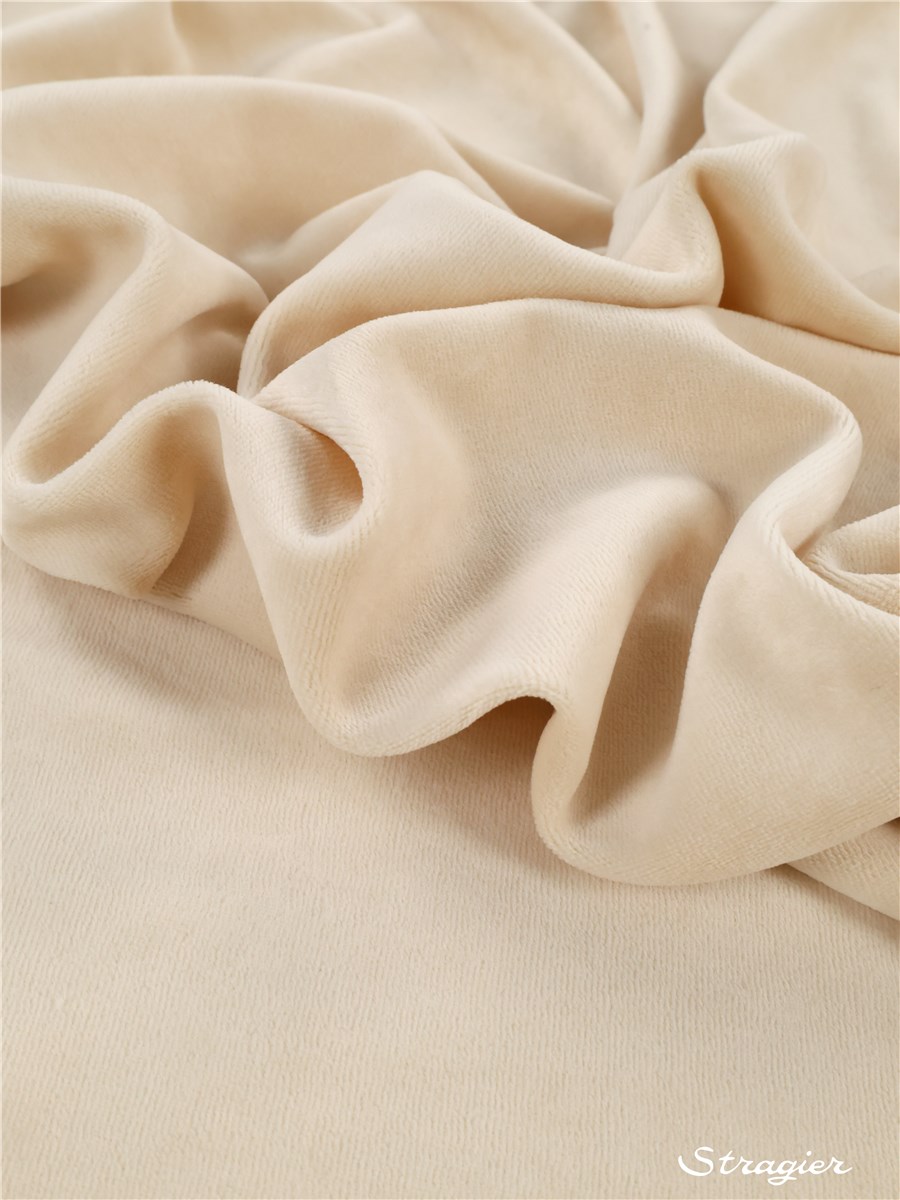 Jersey Velours Nicki - Uni - Beige 
