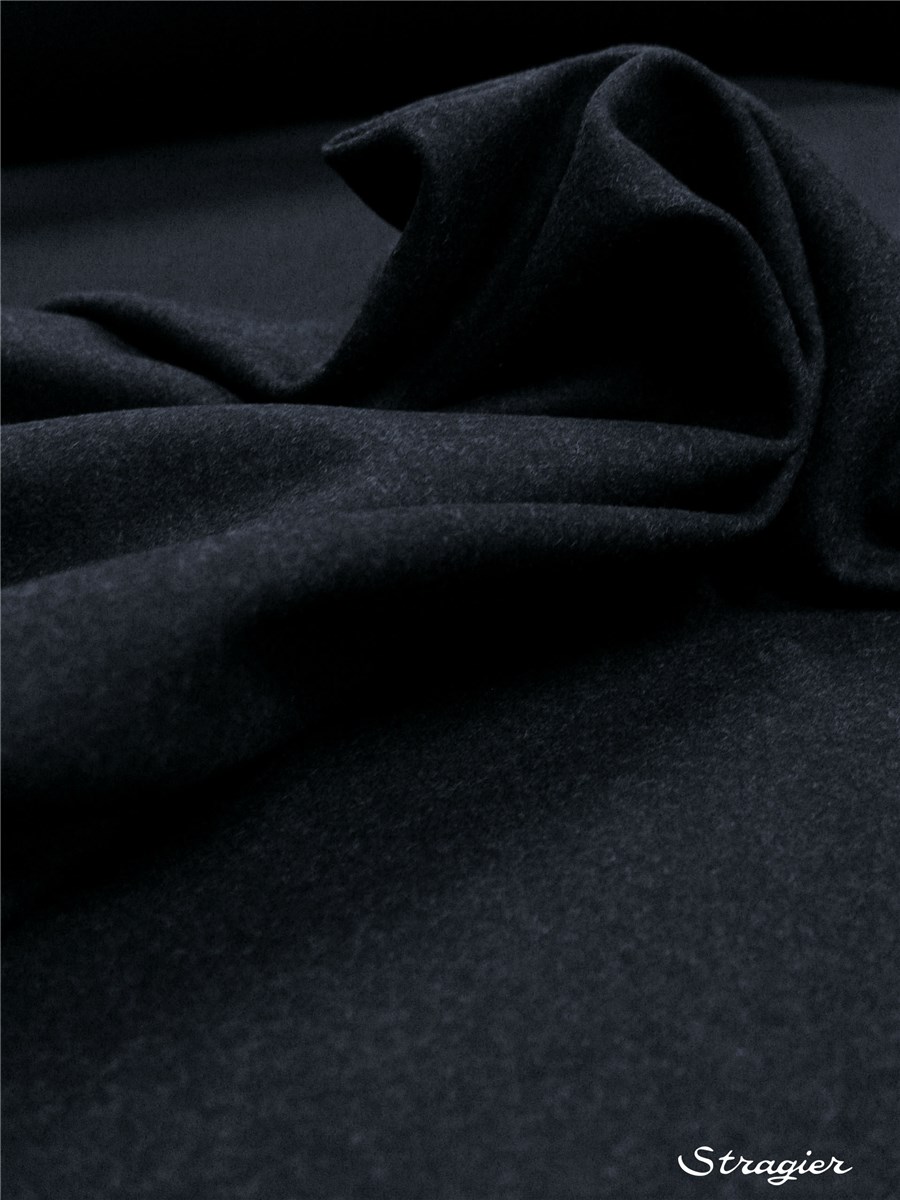 Laine manteau - Uni - Marine